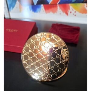 Gucci gold monogram compact mirror cosmetic